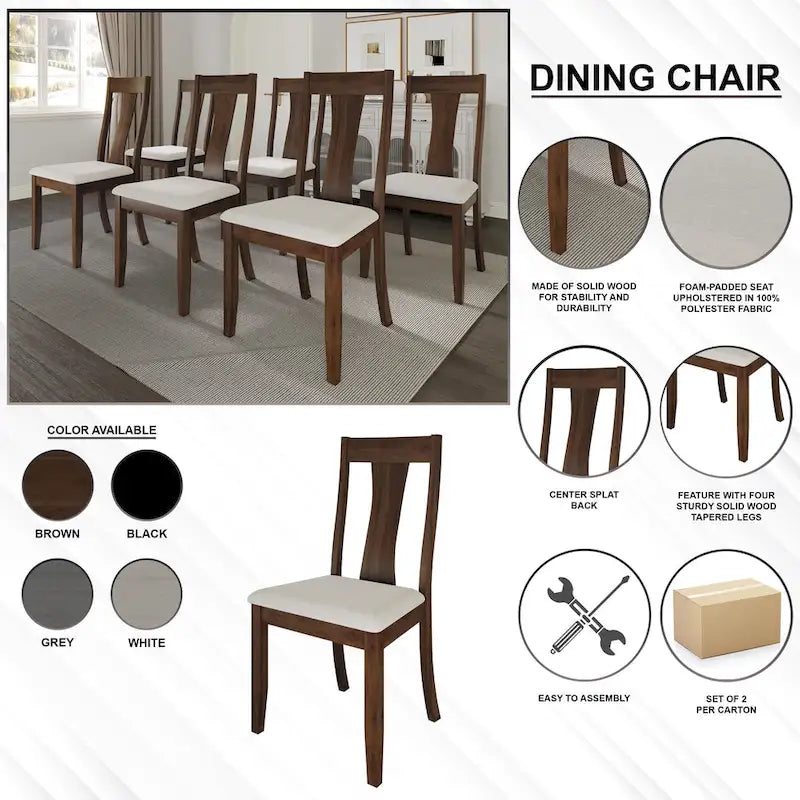 Tavolo da pranzo 5 pezzi in legno stile vintage con sedie