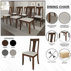 Tavolo da pranzo 5 pezzi in legno stile vintage con sedie