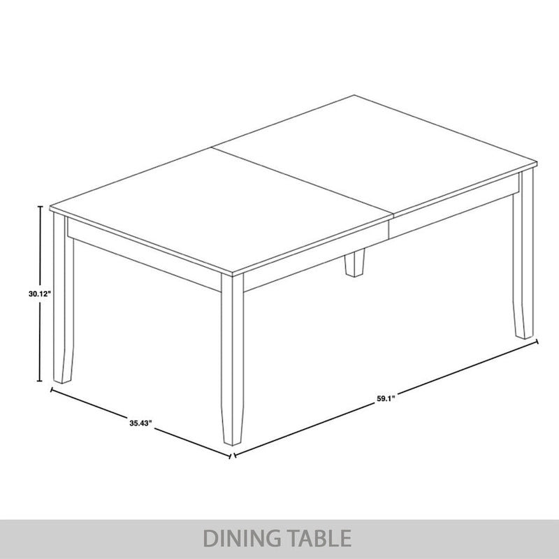 Tavolo da pranzo 5 pezzi in legno stile vintage con sedie