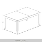 Tavolo da pranzo 5 pezzi in legno stile vintage con sedie