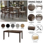Tavolo da pranzo 5 pezzi in legno stile vintage con sedie