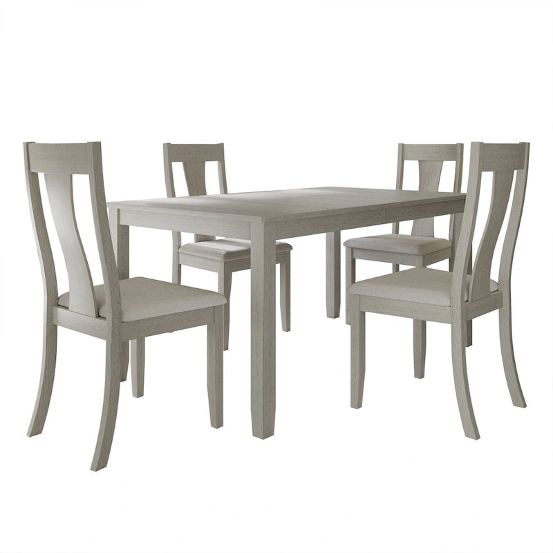 Tavolo da pranzo 5 pezzi in legno stile vintage con sedie