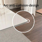 Set da Pranzo Moderno Minimalista da 240 cm (94.48 Inch) a 9 Pezzi con Piano in Pietra Sinterizzata e Doppio Basamento Estensibile