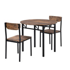 Set da pranzo da 3 pezzi con tavolo a ribalta, set da pranzo moderno rotondo a altezza bancone con 2 sedie, set tavolo da cucina piccolo in legno