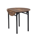 Set da pranzo da 3 pezzi con tavolo a ribalta, set da pranzo moderno rotondo a altezza bancone con 2 sedie, set tavolo da cucina piccolo in legno