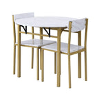 Set da pranzo da 3 pezzi con tavolo a ribalta, set da pranzo moderno rotondo a altezza bancone con 2 sedie, set tavolo da cucina piccolo in legno