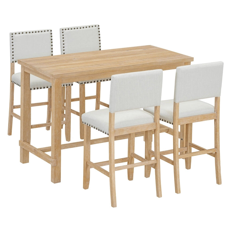 Set da pranzo alto da 5 pezzi con tavolo e 4 sedie