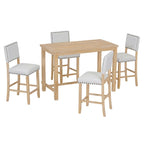 Set da pranzo alto da 5 pezzi con tavolo e 4 sedie