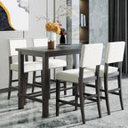 Set da pranzo alto da 5 pezzi con tavolo e 4 sedie