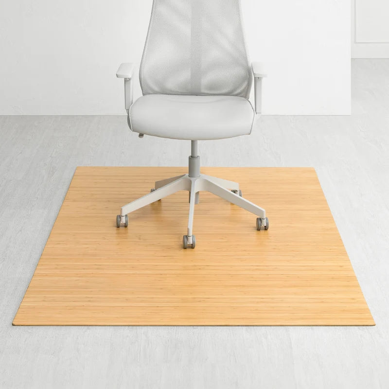 Tappetino per sedia rettangolare standard in bambù ecologico naturale - (72 x 48), Tappetino per sedia ecologico