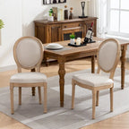 Sedia da pranzo antica in legno massello stile francese, set da 2