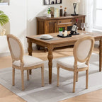 Sedia da pranzo antica in legno massello stile francese, set da 2