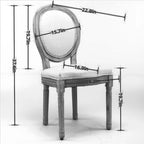 Sedia da pranzo antica in legno massello stile francese, set da 2