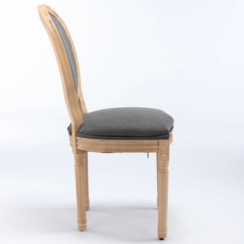 Sedia da pranzo antica in legno massello stile francese, set da 2