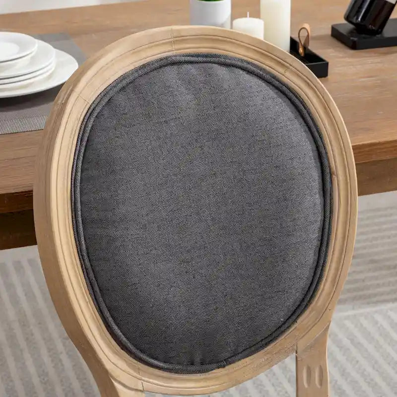 Sedia da pranzo antica in legno massello stile francese, set da 2