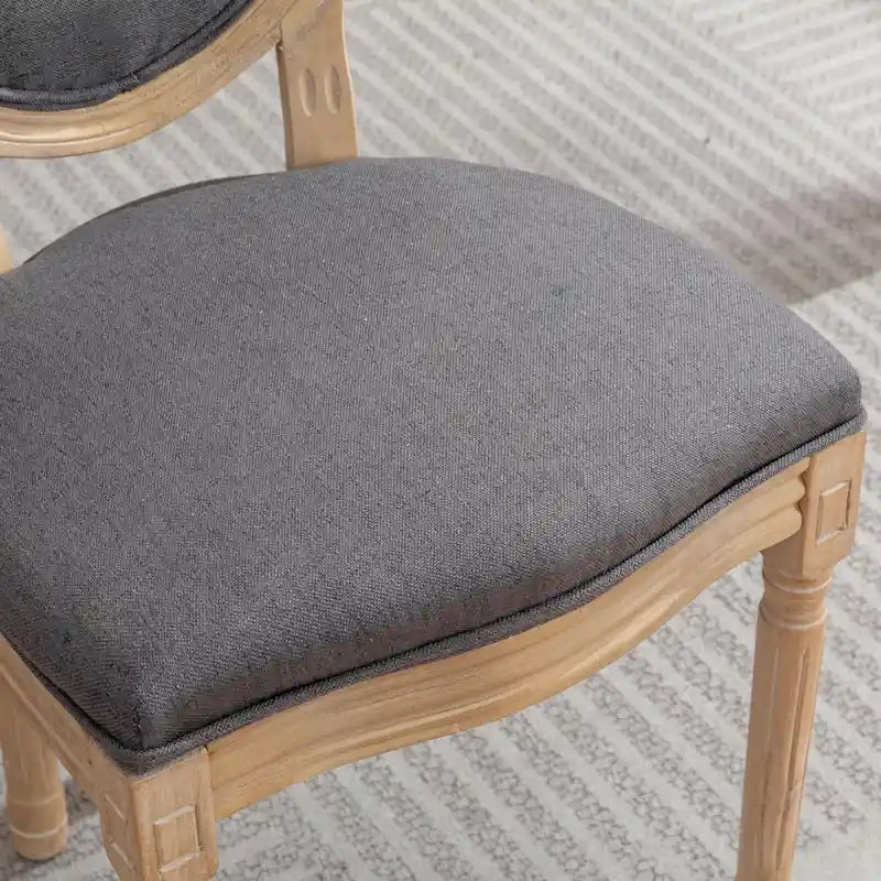 Sedia da pranzo antica in legno massello stile francese, set da 2