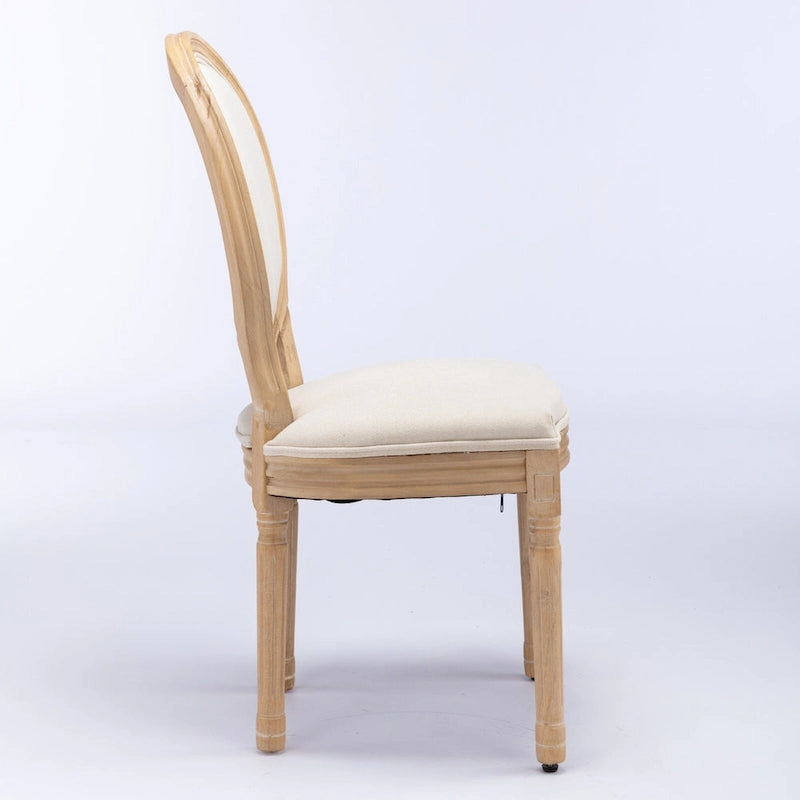 Sedia da pranzo antica in legno massello stile francese, set da 2