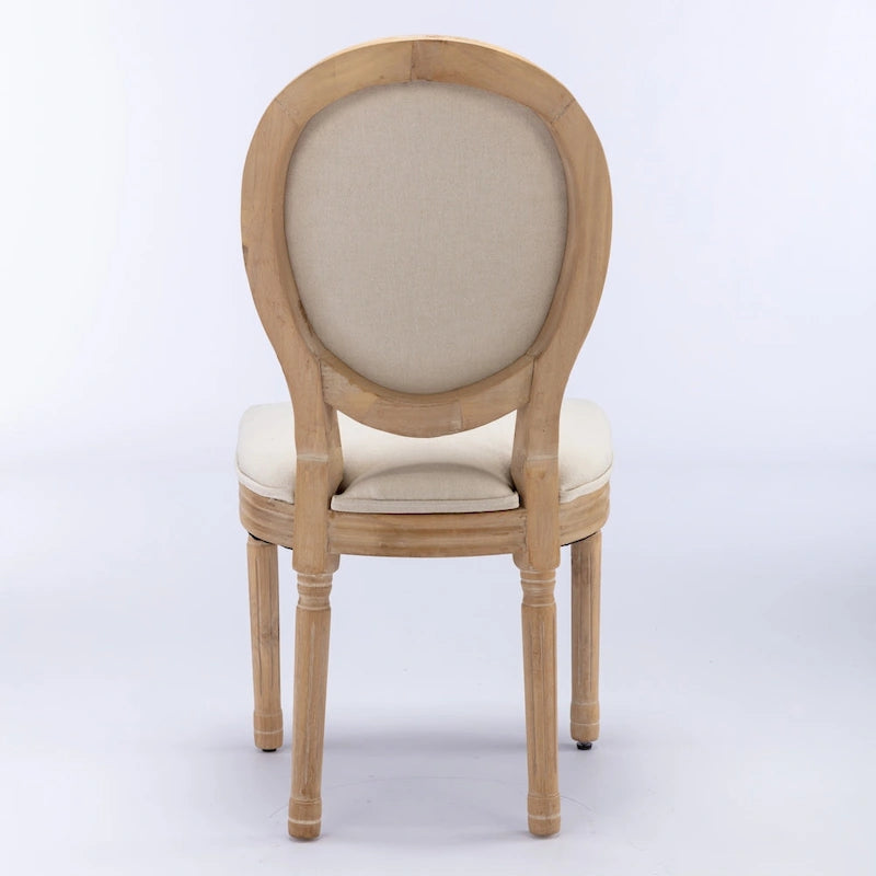 Sedia da pranzo antica in legno massello stile francese, set da 2