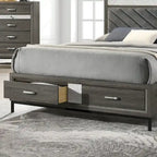 Collezione Camera da letto Heinisk Contemporanea Grigia con Letto a Piattaforma 5 pezzi