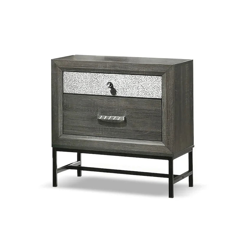 Collezione Camera da letto Heinisk Contemporanea Grigia con Letto a Piattaforma 5 pezzi