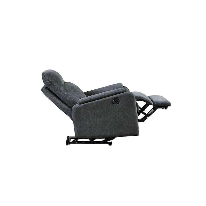 Poltrona reclinabile elettrica contemporanea moderna blu con caricabatterie