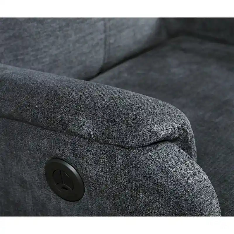 Poltrona reclinabile elettrica contemporanea moderna blu con caricabatterie