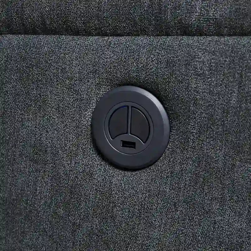 Poltrona reclinabile elettrica contemporanea moderna blu con caricabatterie