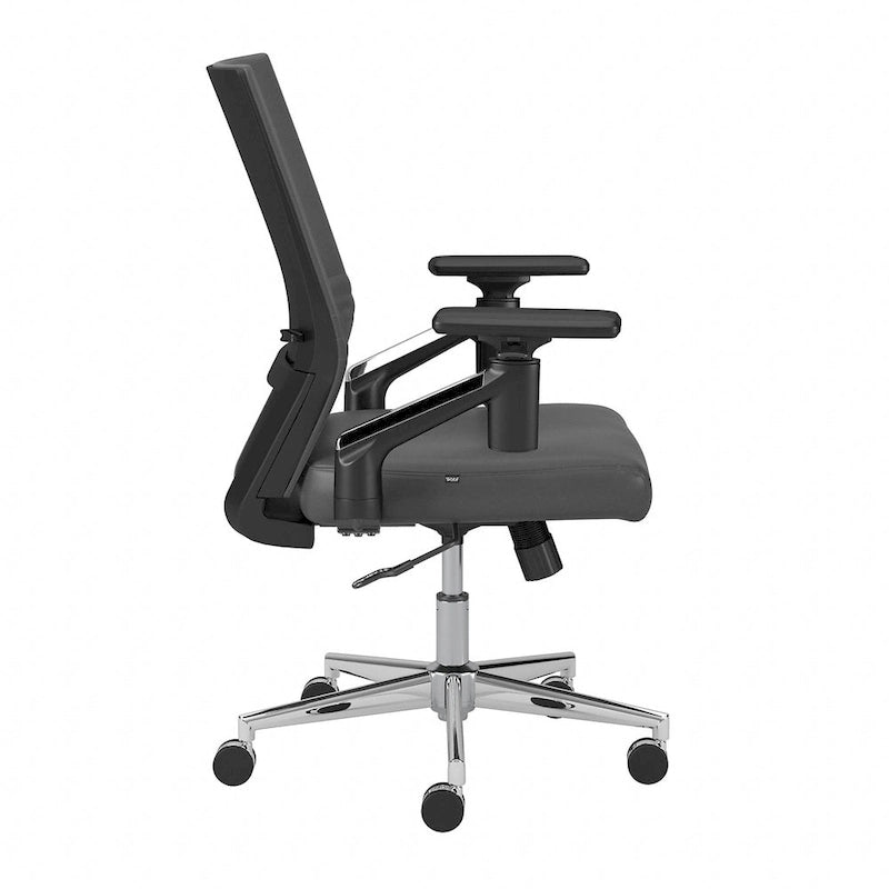 Sedia da ufficio in pelle con schienale medio