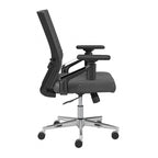 Sedia da ufficio in pelle con schienale medio