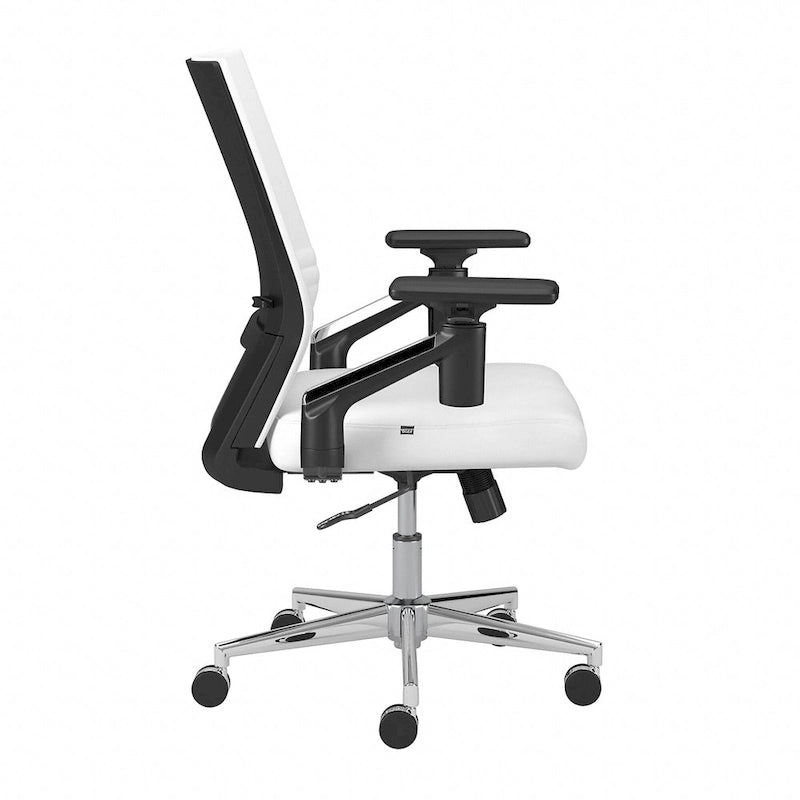 Sedia da ufficio in pelle con schienale medio